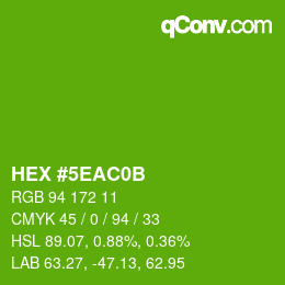 Farbcode: HEX #5EAC0B | qconv.com