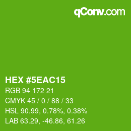 Color code: HEX #5EAC15 | qconv.com