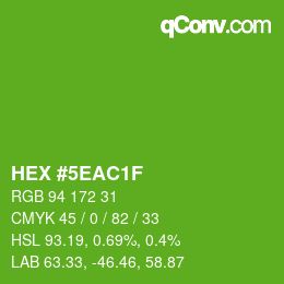 Color code: HEX #5EAC1F | qconv.com