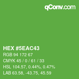 Farbcode: HEX #5EAC43 | qconv.com