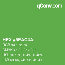 颜色代码: HEX #5EAC4A | qconv.com
