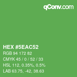 Color code: HEX #5EAC52 | qconv.com