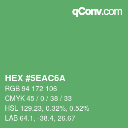 Color code: HEX #5EAC6A | qconv.com