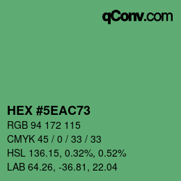 Color code: HEX #5EAC73 | qconv.com