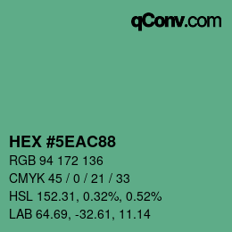 Color code: HEX #5EAC88 | qconv.com