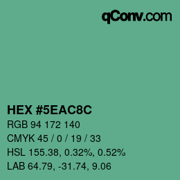 Color code: HEX #5EAC8C | qconv.com