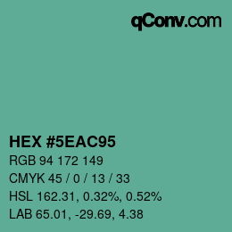 Color code: HEX #5EAC95 | qconv.com