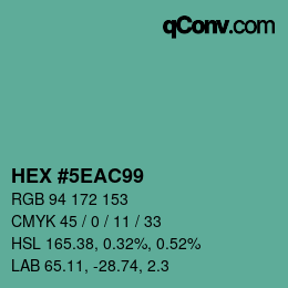 Color code: HEX #5EAC99 | qconv.com