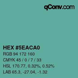 Color code: HEX #5EACA0 | qconv.com