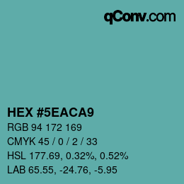 Color code: HEX #5EACA9 | qconv.com