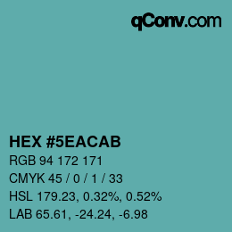 Farbcode: HEX #5EACAB | qconv.com