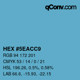 Color code: HEX #5EACC9 | qconv.com