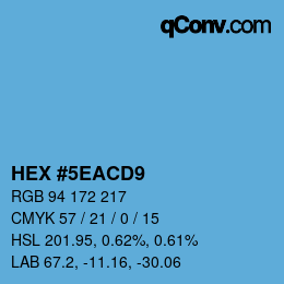 颜色代码: HEX #5EACD9 | qconv.com