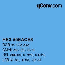 Farbcode: HEX #5EACE8 | qconv.com