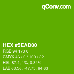 カラーコード: HEX #5EAD00 | qconv.com