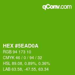 Color code: HEX #5EAD0A | qconv.com