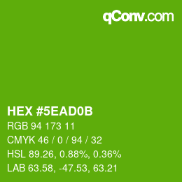 Color code: HEX #5EAD0B | qconv.com