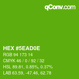 Farbcode: HEX #5EAD0E | qconv.com