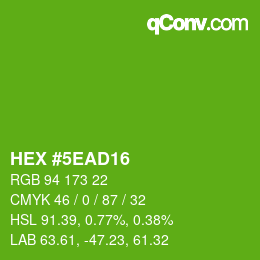 Color code: HEX #5EAD16 | qconv.com