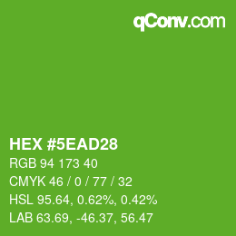 Color code: HEX #5EAD28 | qconv.com