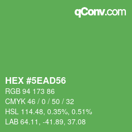 Farbcode: HEX #5EAD56 | qconv.com
