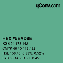 Color code: HEX #5EAD8E | qconv.com