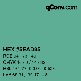 Color code: HEX #5EAD95 | qconv.com