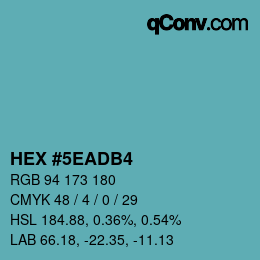 カラーコード: HEX #5EADB4 | qconv.com