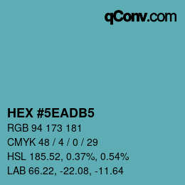 Color code: HEX #5EADB5 | qconv.com