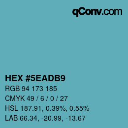 Farbcode: HEX #5EADB9 | qconv.com