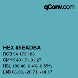 Color code: HEX #5EADBA | qconv.com