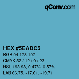 颜色代码: HEX #5EADC5 | qconv.com
