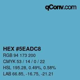 カラーコード: HEX #5EADC8 | qconv.com