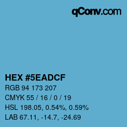 Color code: HEX #5EADCF | qconv.com