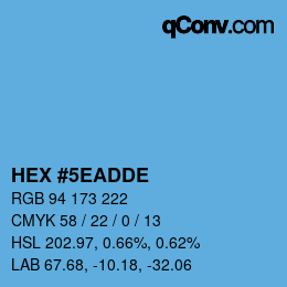 Color code: HEX #5EADDE | qconv.com