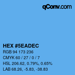 Color code: HEX #5EADEC | qconv.com