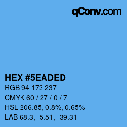 Color code: HEX #5EADED | qconv.com
