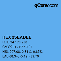 Color code: HEX #5EADEE | qconv.com