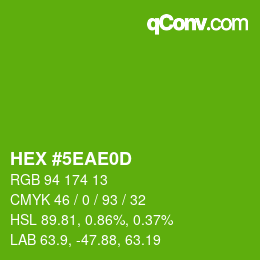 Color code: HEX #5EAE0D | qconv.com