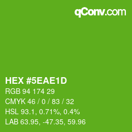 Color code: HEX #5EAE1D | qconv.com