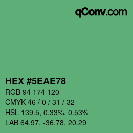 Color code: HEX #5EAE78 | qconv.com