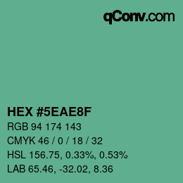 Color code: HEX #5EAE8F | qconv.com