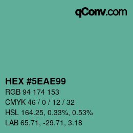 Color code: HEX #5EAE99 | qconv.com