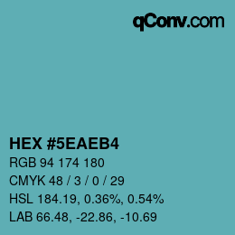 Color code: HEX #5EAEB4 | qconv.com