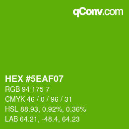 Color code: HEX #5EAF07 | qconv.com
