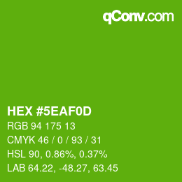Código de color: HEX #5EAF0D | qconv.com