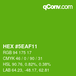カラーコード: HEX #5EAF11 | qconv.com
