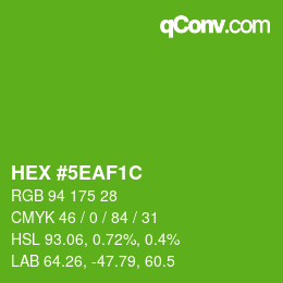 Color code: HEX #5EAF1C | qconv.com
