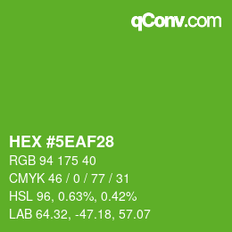 Color code: HEX #5EAF28 | qconv.com