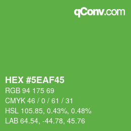 Color code: HEX #5EAF45 | qconv.com